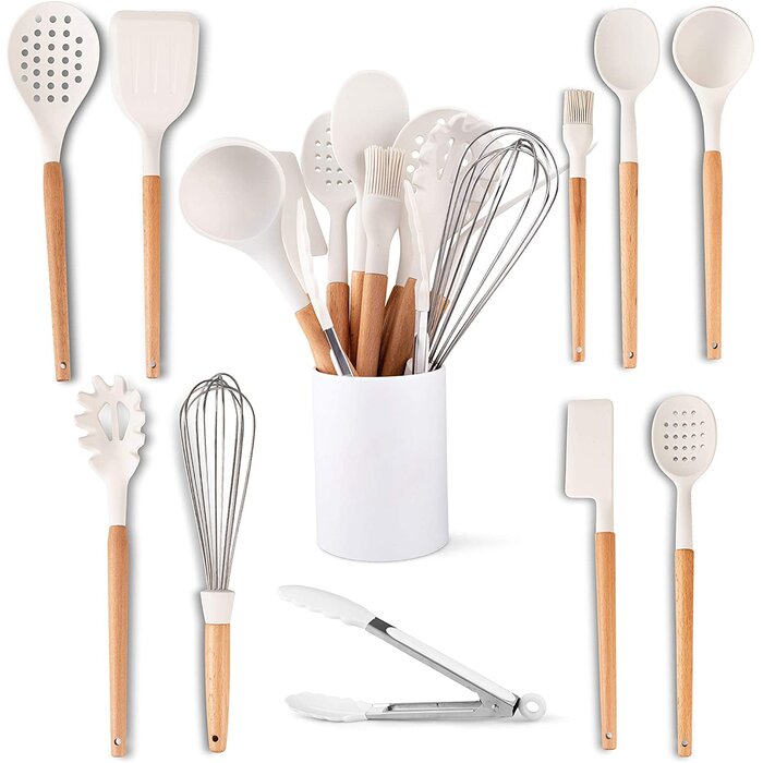 11PC Silicone Kitchen Cooking Utensil Set, Kitchen Utensils Spatula Set for Nonstick  Cookware, BPA Free Non Toxic Cooking Utensils 