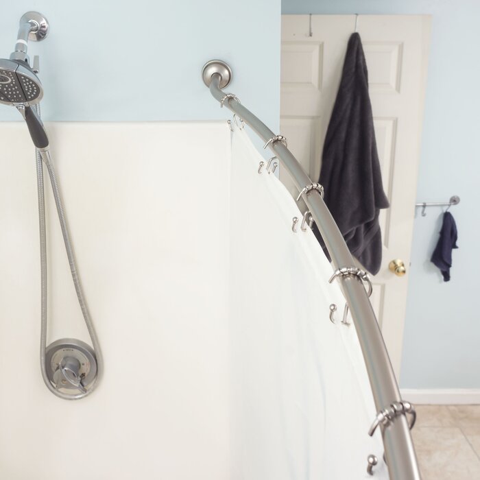 Adjustable Curved Fixed Shower Curtain Rod