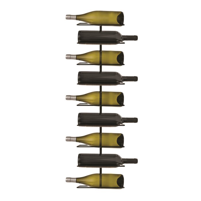 Align 9 Bottle Wall Mounted Wine Bottle Rack in Black