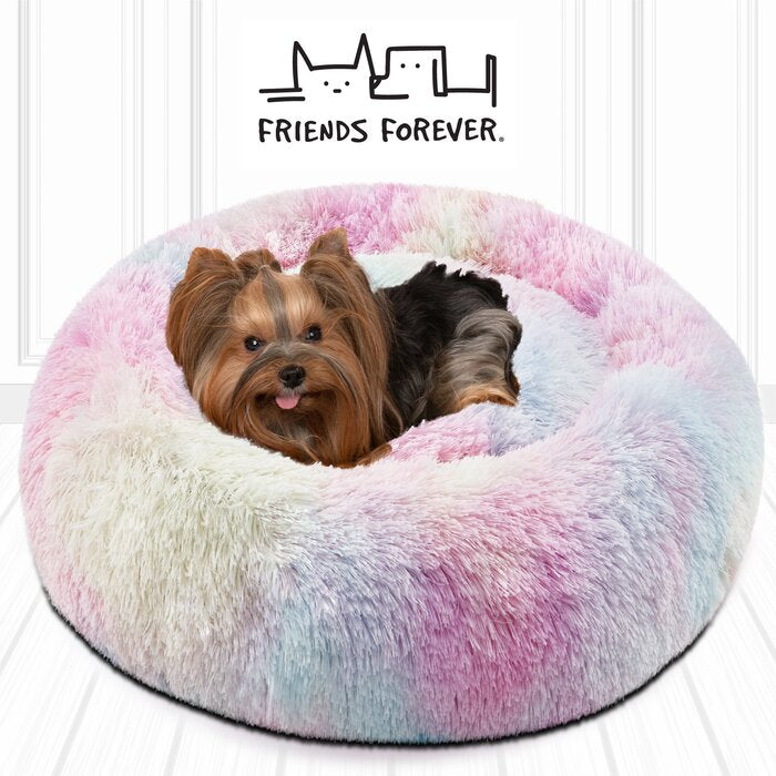 Donut Faux Fur Self Warming Indoor Round Cuddler