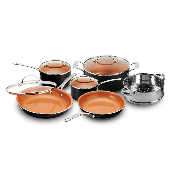 Gotham Steel Pro Premier Hard Anodized 10 Piece Nonstick Cookware Set - Copper