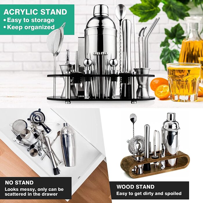 Prep & Savour 25 Piece Stainless Steel Bar Tool Set
