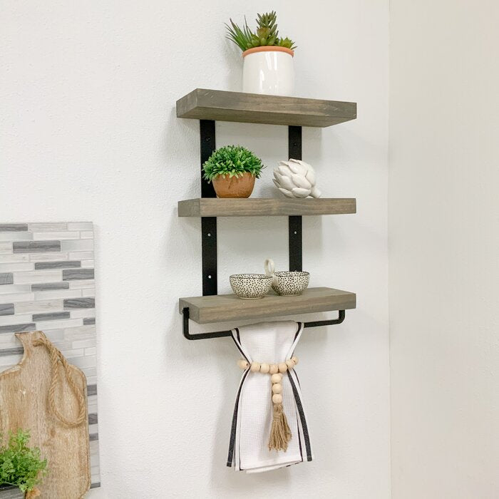 Spenser 3 Piece Pine Solid Wood with Towel Bar